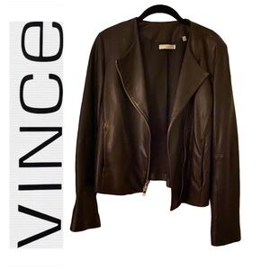 Vince Leather Black Moto jacket size M Black